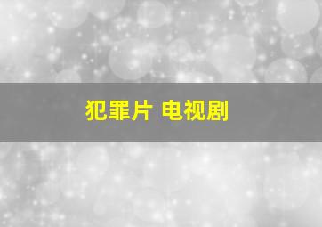 犯罪片 电视剧